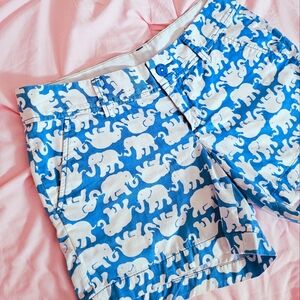 Lilly Pulitzer Blue Elephant Print Women's Shorts